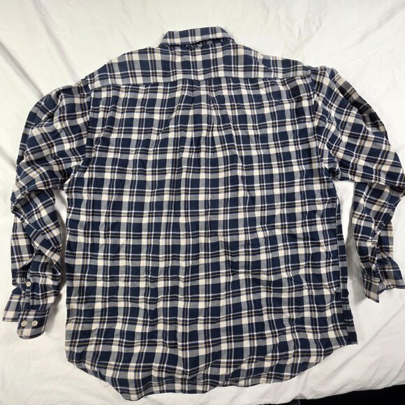 Tommy Hilfiger Mens Size XL Plaid Button Up Shirt Blue White Casual Long Sleeve - Picture 2 of 8